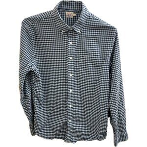 Faherty Blue and White Checkered Casual Button Down Shirt